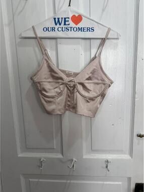 Garage champagne satin bra top